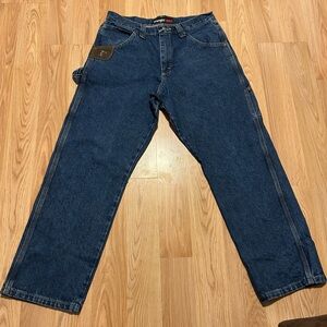 Wrangler Men’s 32x30 Riggs Workwear Blue Denim Carpenter Relaxed Jeans